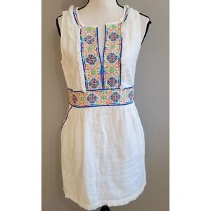 Calypso St. Barth Linen Embroidered Shift Dress
